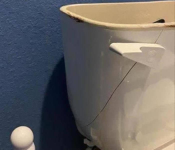 Cracked toilet bowl